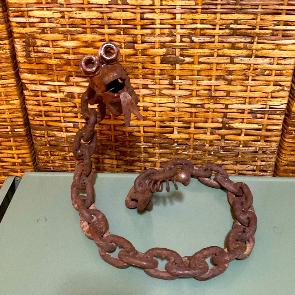 Welded chain-link rusted  Metal Snake Statue western decor, Southwest decor